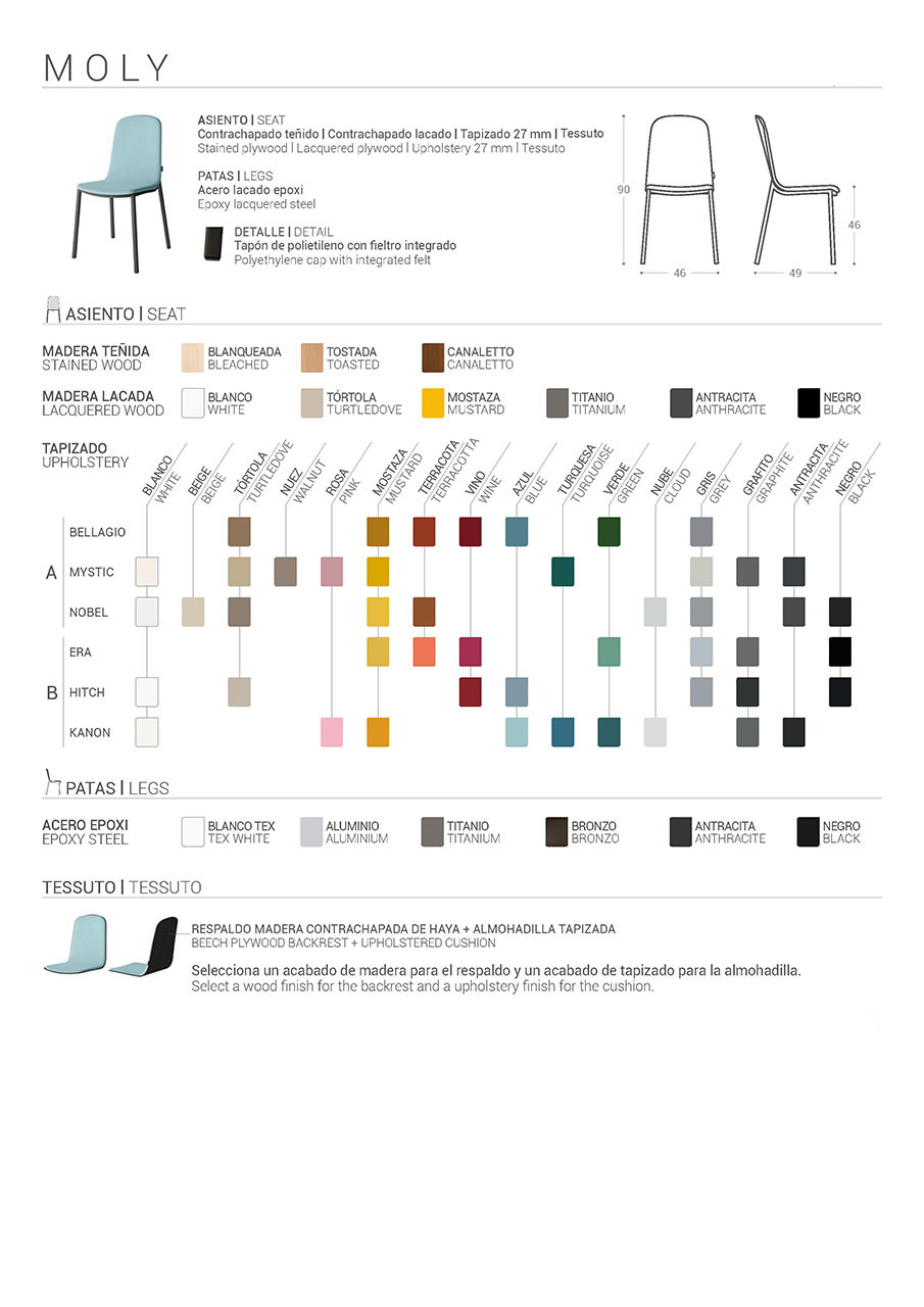 Ficha Técnica Silla Moly