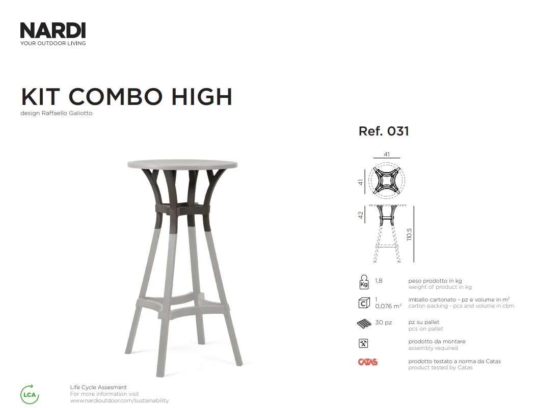 Ficha técnica del accesorio Nardi Kit Combo High