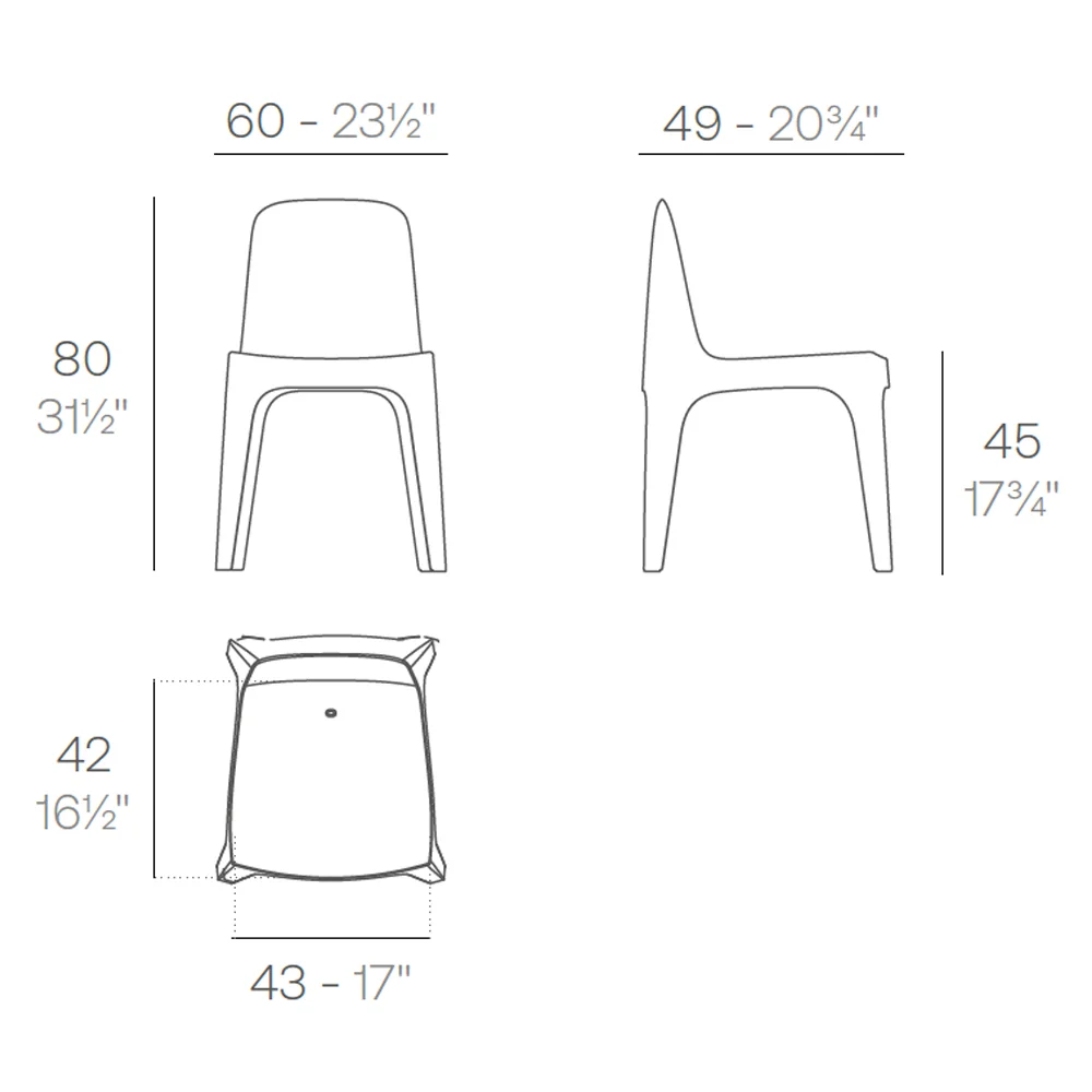 Ficha técnica para la Silla Solid de Vondom