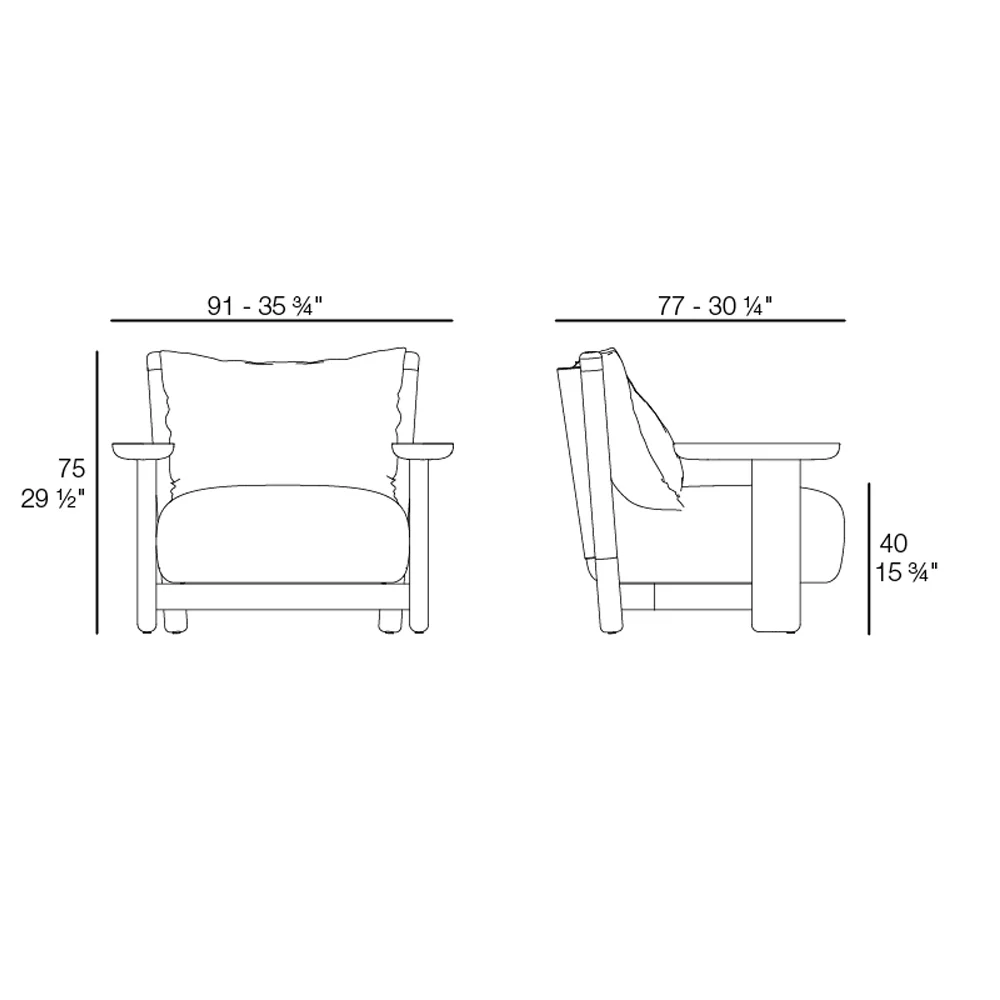 Ficha técnica de la Butaca de Madera Vondom Milos