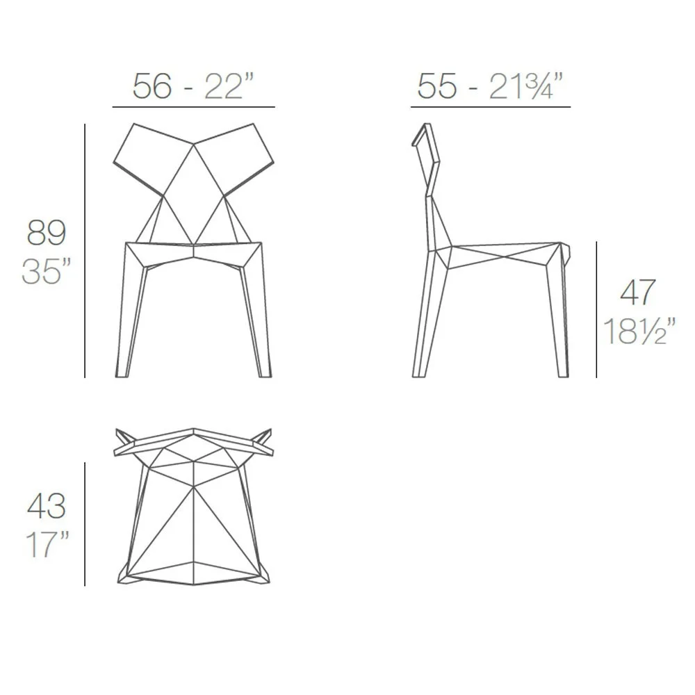 Ficha técnica de la Silla Kimono de Vondom