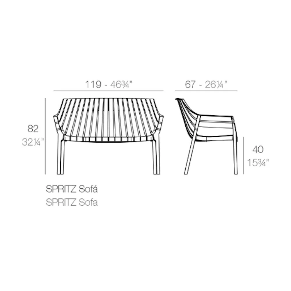 Ficha técnica del Sofa para exterior Spritz