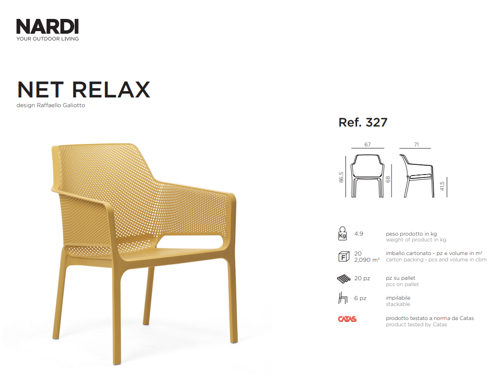 Ficha técnica Sillón Net Relax de Nardi