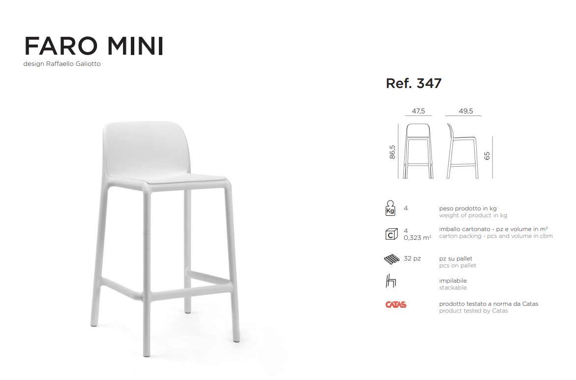 Ficha técnica del Taburete Faro Mini