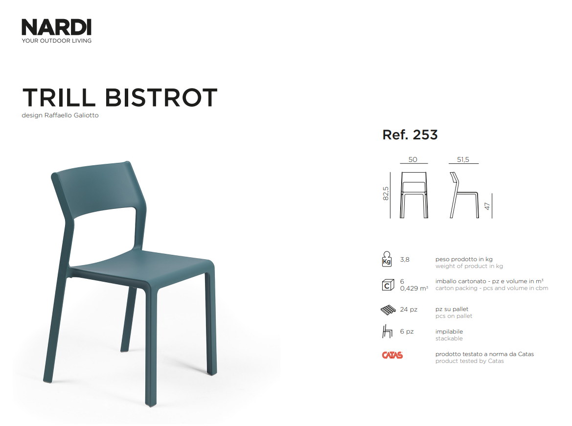 Ficha técnica de la Silla Trill Bistrot