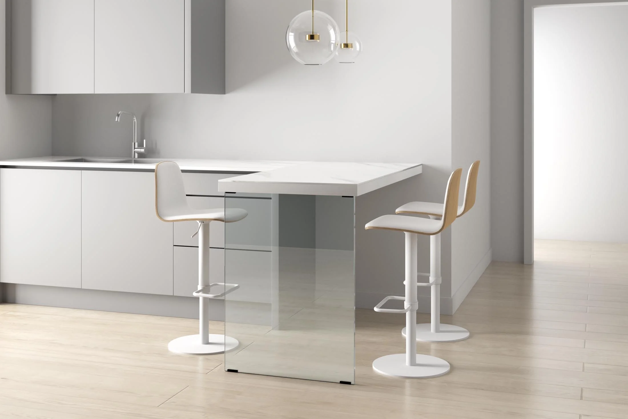 Taburete Lemon Tessuto en barra de cocina